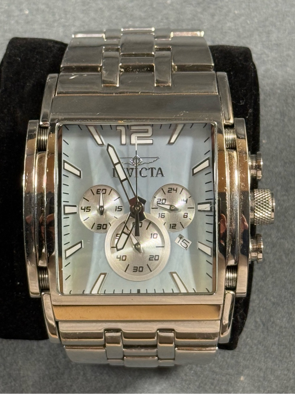 Invicta 34822 Speedway Silver-Tone Chronograph Watch with Mother-of-Pearl Dial